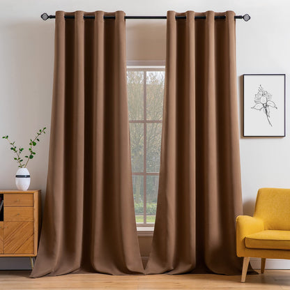 MIULEE Light Pink Blackout Bedroom Curtains Drapes 84 Inch Long 52"x84"