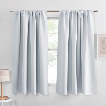 PONY DANCE Black Out Curtains 72 inch Long, Black, 2 Panels