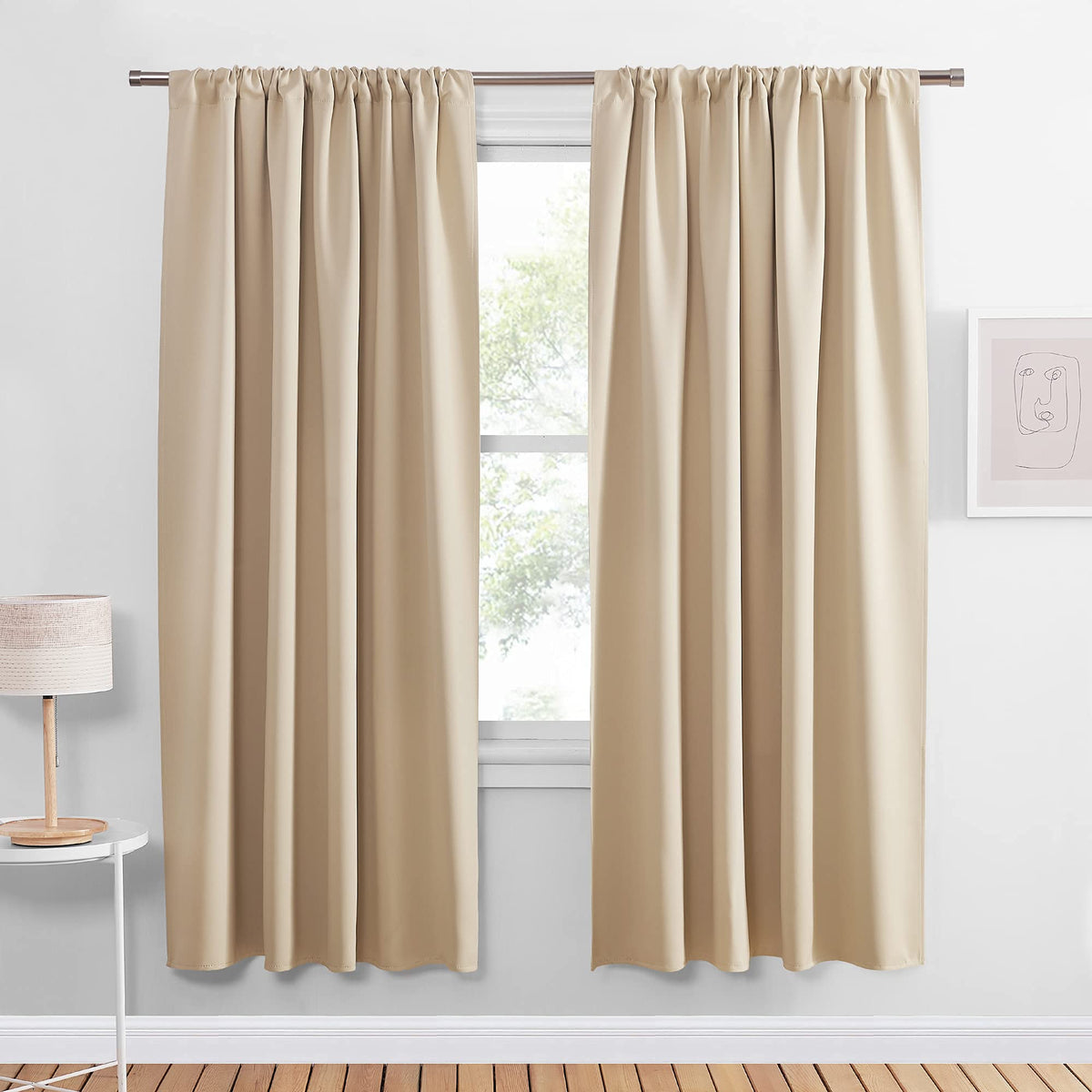 PONY DANCE Black Out Curtains 72 inch Long, Black, 2 Panels
