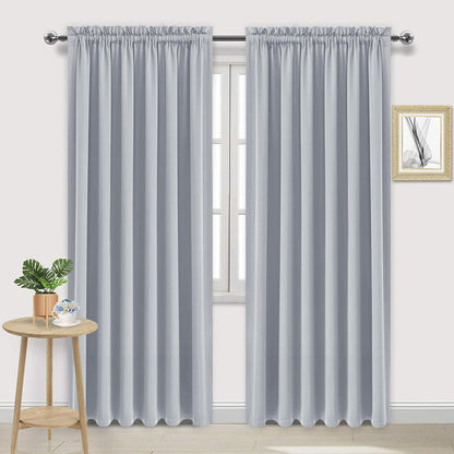 DWCN Blackout Curtains for Bedroom Living Room 42 x 63 Inch Long Black
