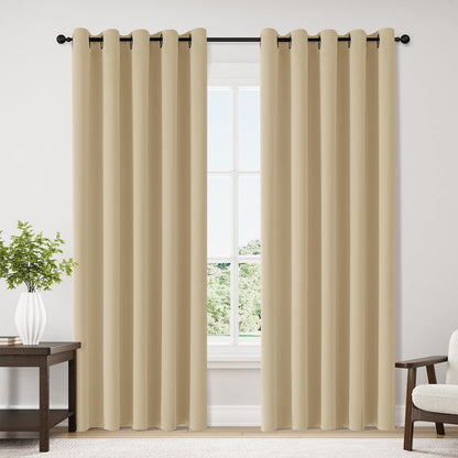 ChrisDowa Blackout Curtains for Bedroom and Living Room 63 Inches Long