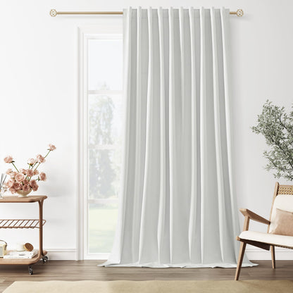 Guken Cream Linen Blackout Curtains 84 Inch Length 2 Panels Set for Living Room Bedroom Back Tab Thermal Insulated 100% Black Out Drapes Room Darkening Window Curtain Ivory Natural Beige