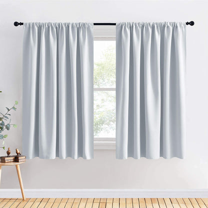 PONY DANCE Black Out Curtains 72 inch Long, Black, 2 Panels