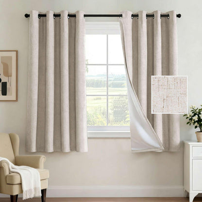 H.VERSAILTEX 100% Blackout Curtains for Bedroom 84 Inches Long Grommet Linen Face Full Light Blocking Curtain Drapes for Living Room Thermal Linen Look Curtains 2 Panels Set, 52" W x 84" L, Navy