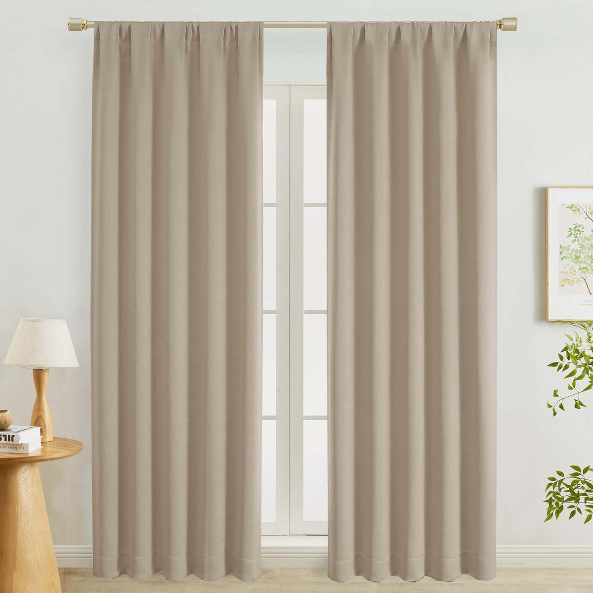 Lecloud Sage Green Room Darkening Curtains 54 Inch Length 2 Panels, Window Curtains for Bedroom, Energy Thermal Insulating Rod Pocket Curtain Drapes for Small Window, 40" W x 54" L