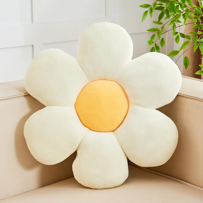 Kcvvcr Flower Throw Pillow, Soft White 14.9" Shaped Floor Pillow for Home Decor, Cute Aesthetic Plush Decorative Pillows for Bed, Sofa, Couch