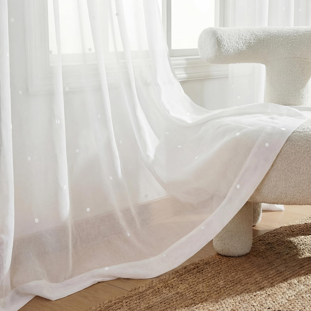 Deconovo Light Filtering Sheer Curtains 72 Inches Long for Living Room