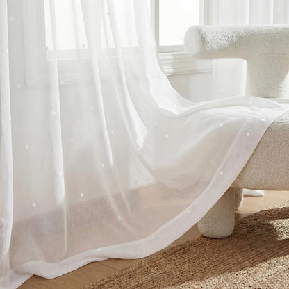 Deconovo Light Filtering Sheer Curtains 72 Inches Long for Living Room