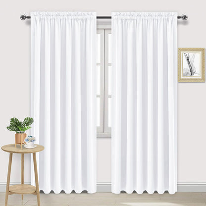 DWCN Blackout Curtains for Bedroom Living Room 42 x 63 Inch Long Black