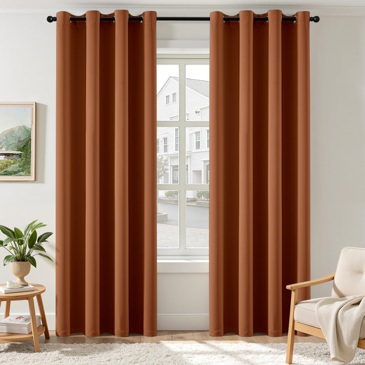 MIULEE Light Pink Blackout Bedroom Curtains Drapes 84 Inch Long 52"x84"