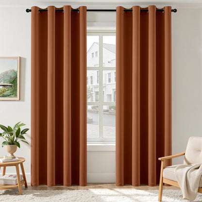 MIULEE Light Pink Blackout Bedroom Curtains Drapes 84 Inch Long 52"x84"