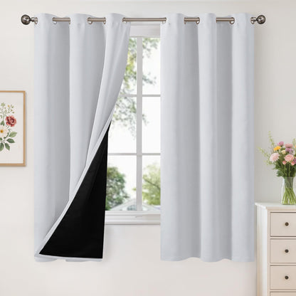YoungsTex Black Blackout Curtains for Bedroom, Thermal Drapes Heat Blocking