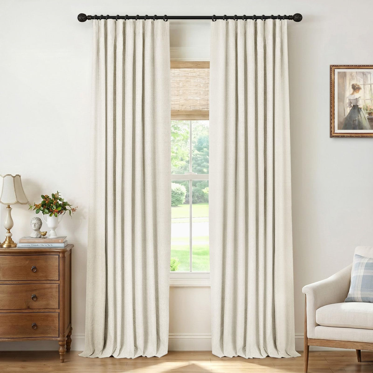 INOVADAY 100% Blackout Curtains for Bedroom Black Out Curtains 84 Inch Long