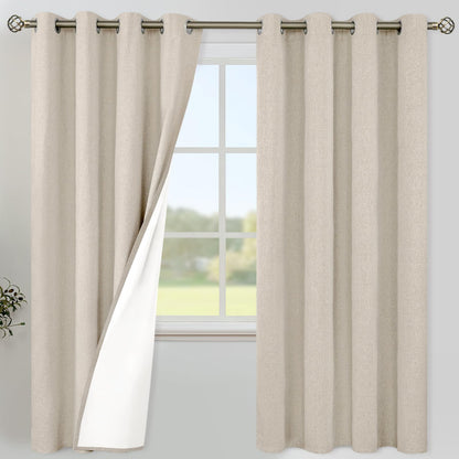 YoungsTex Black Blackout Curtains for Bedroom, Thermal Drapes Heat Blocking