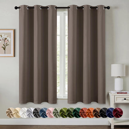 MIULEE Blackout Curtains for Bedroom 2 Panels 40 x 63 Inch Long Pink