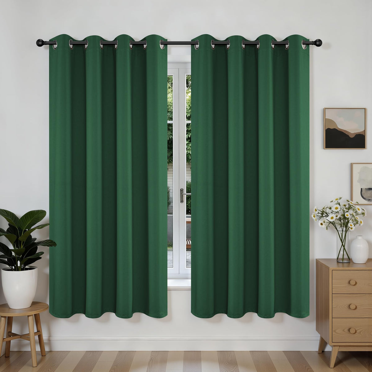 Joydeco Blackout Curtains for Bedroom 84 Inch - Black Out Curtains with Grommets Thermal Insulated Room Darkening Light Blocking, Noise Reducing & Wrinkle-Free Drapes for Living Room Windows, 2 Panels