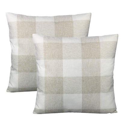 VAKADO Outdoor Plaid Throw Pillow Covers 18x18 Set of 2, Black & White