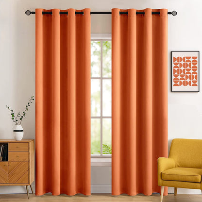 MIULEE Light Pink Blackout Bedroom Curtains Drapes 84 Inch Long 52"x84"