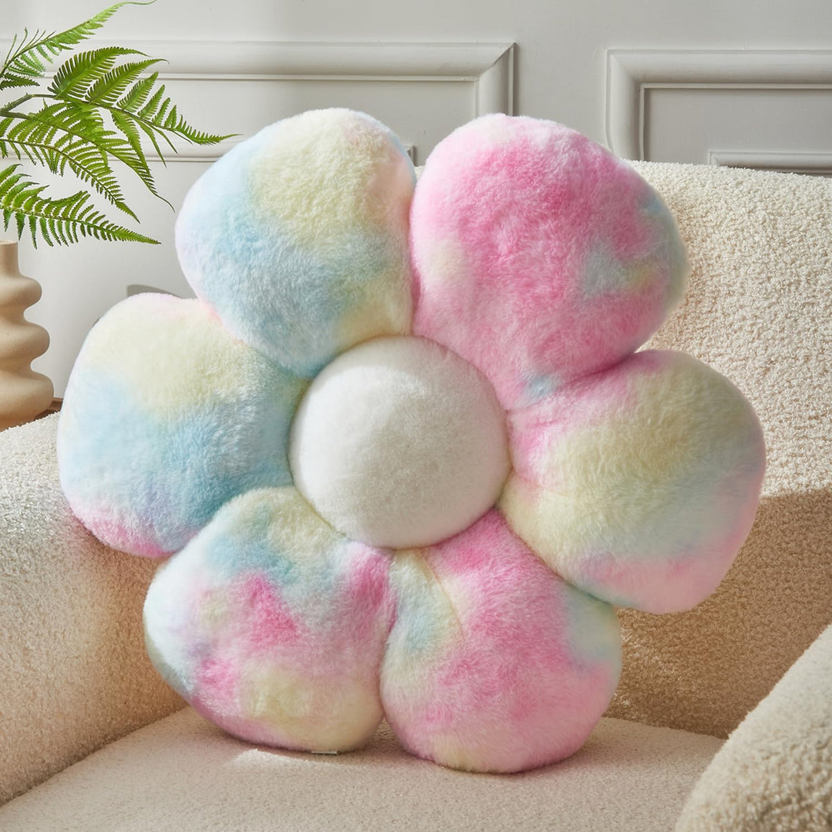 Flower Pillow,15.7In Cute Daisy Pillow Pink Throw Pillows