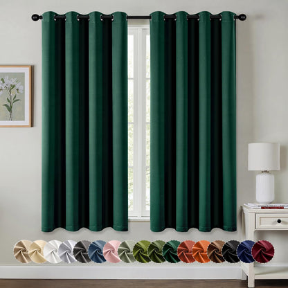 MIULEE Blackout Curtains for Bedroom 2 Panels 40 x 63 Inch Long Pink
