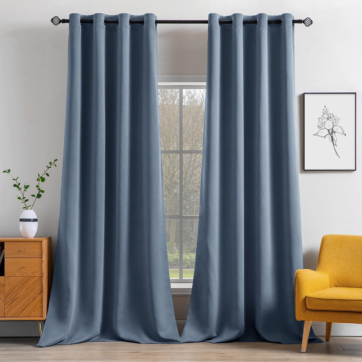 MIULEE Light Pink Blackout Bedroom Curtains Drapes 84 Inch Long 52"x84"
