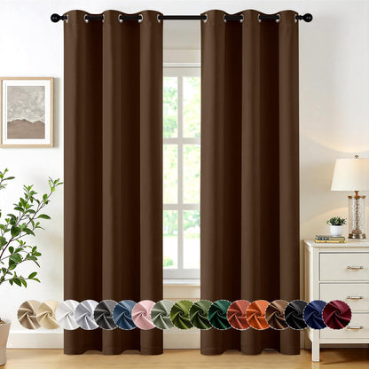 MIULEE Blackout Curtains for Bedroom 2 Panels 40 x 63 Inch Long Pink