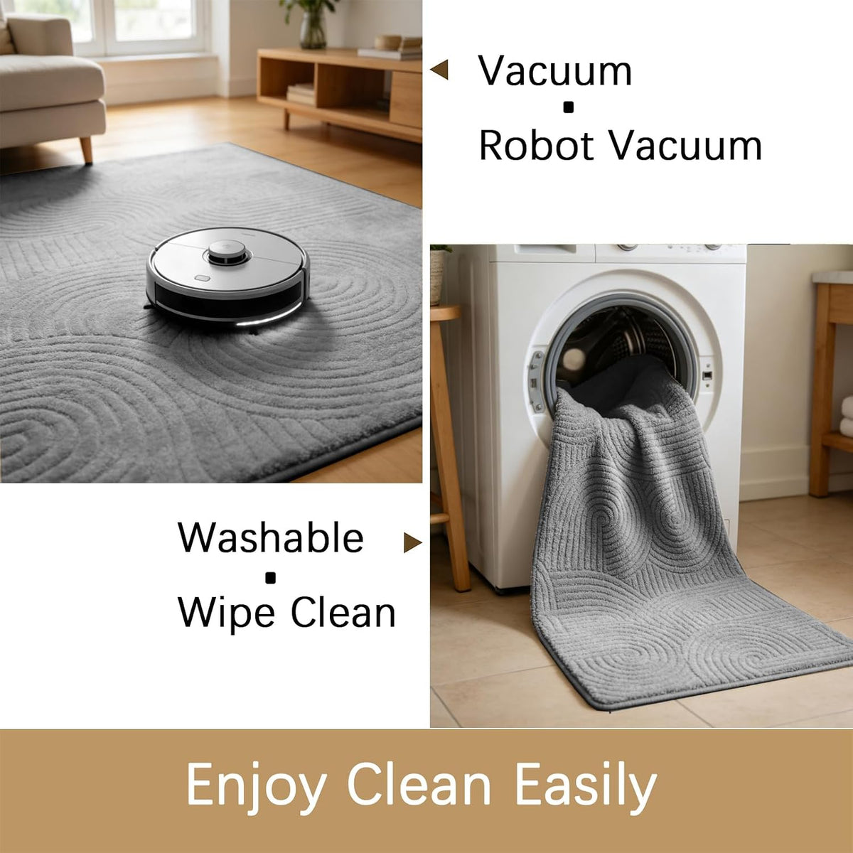 5x7 Grey Solid Color Area Rug, Modern Rugs for Living Room Bedroom