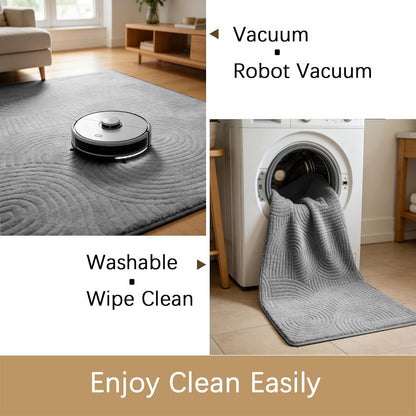 5x7 Grey Solid Color Area Rug, Modern Rugs for Living Room Bedroom