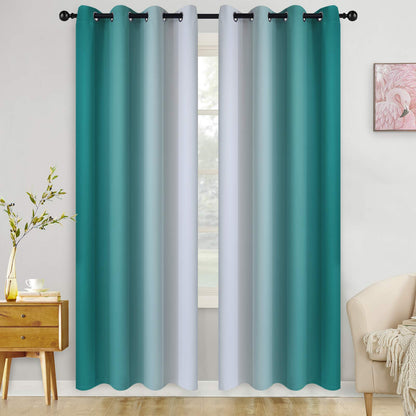 COSVIYA Grommet Room Darkening Ombre Purple Curtains W52xL63 inch