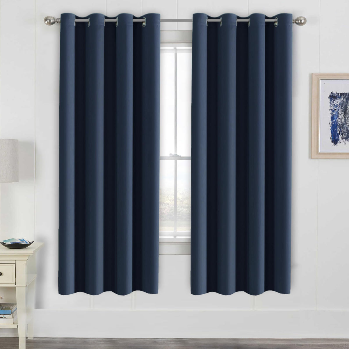 H.VERSAILTEX Blackout Curtains for Bedroom Thermal Insulated Room Darkening Living Room Curtains 63 Inch Long Grommet Privacy Protection Window Curtain Panels/Drapes for Nursery,2 Panels,Ivory/Cream
