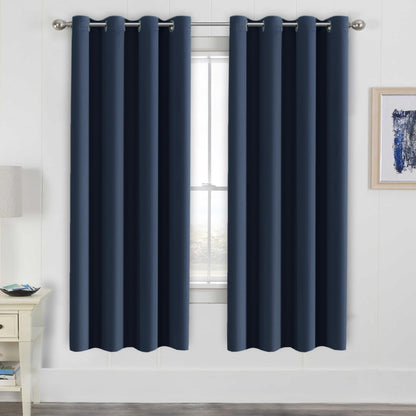 H.VERSAILTEX Blackout Curtains for Bedroom Thermal Insulated Room Darkening Living Room Curtains 63 Inch Long Grommet Privacy Protection Window Curtain Panels/Drapes for Nursery,2 Panels,Ivory/Cream