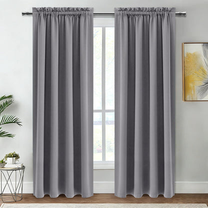 DWCN Blackout Curtains for Bedroom Living Room 42 x 63 Inch Long Black