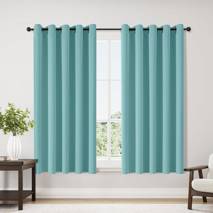 ChrisDowa Blackout Curtains for Bedroom and Living Room 63 Inches Long