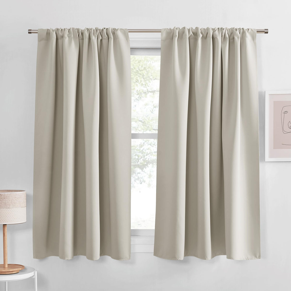 PONY DANCE Black Out Curtains 72 inch Long, Black, 2 Panels