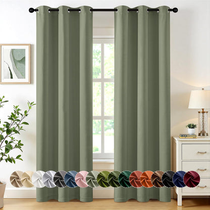MIULEE Blackout Curtains for Bedroom 2 Panels 40 x 63 Inch Long Pink