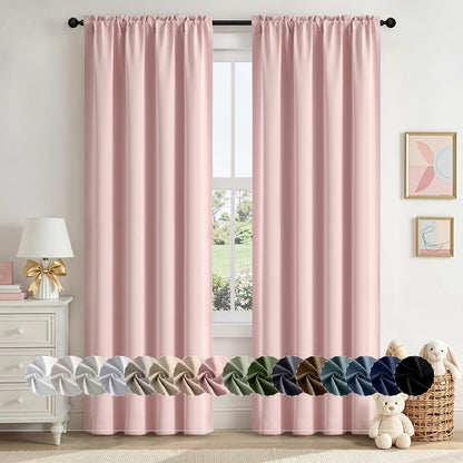 MIULEE Stone Blue Blackout Curtains for Bedroom Living Room 40"x63" 2 Panel