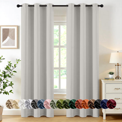 MIULEE Blackout Curtains for Bedroom 2 Panels 40 x 63 Inch Long Black