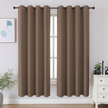 CUCRAF Beige Blackout Curtains 84 inch Length 2 Panels Set, Room Darkening Drapes for Living Room Bedroom, Thermal Insulated Light Blocking Grommet Window Curtain (W52 x L84 Inch)