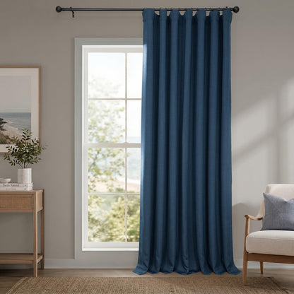 Faux Linen Curtains for Living Room (1 Panel) - 50W X 108L, Birch Taupe