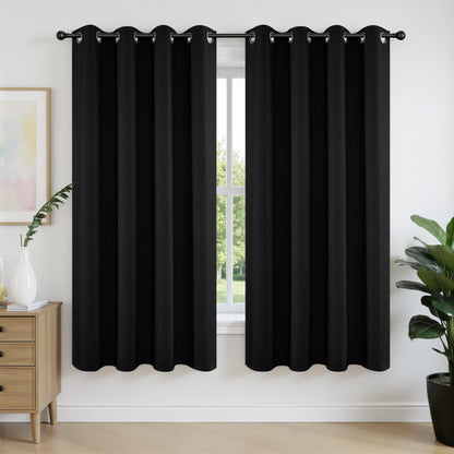 Joydeco Blackout Curtains for Bedroom 84 Inch - Black Out Curtains with Grommets Thermal Insulated Room Darkening Light Blocking, Noise Reducing & Wrinkle-Free Drapes for Living Room Windows, 2 Panels