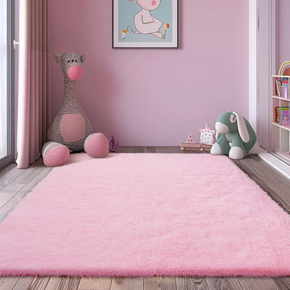 8x10 Fluffy Area Rugs for Living Room,Black Large Shag Area Rug for Bedroom