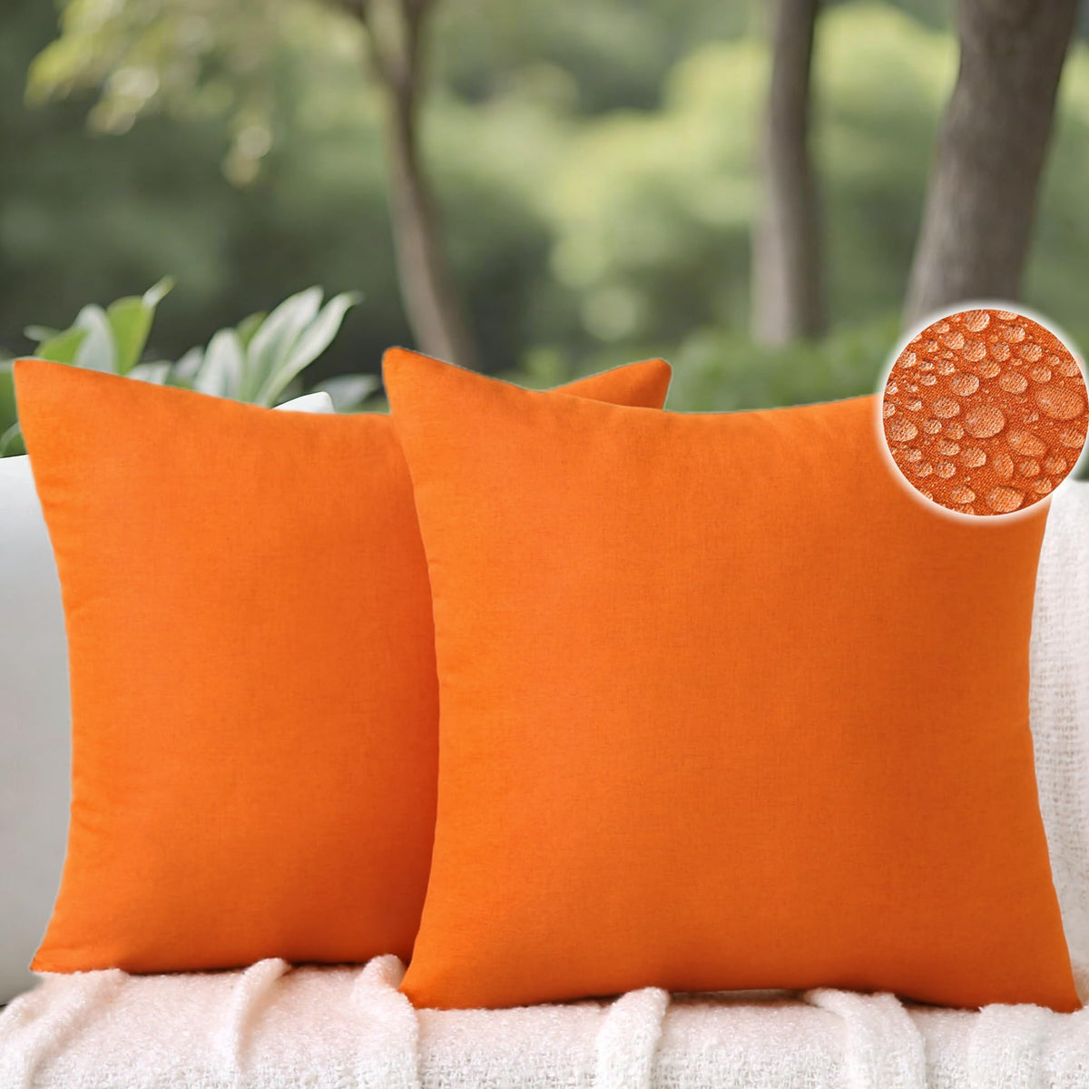 Outdoor Throw Pillows with Inserts, Waterproof Pillows for Outdoor Seating, Square Decorative Garden Cushion for Patio Furniture, Bed, Couch, Sofa(Black, 18" x 18" (Pack of 2))
