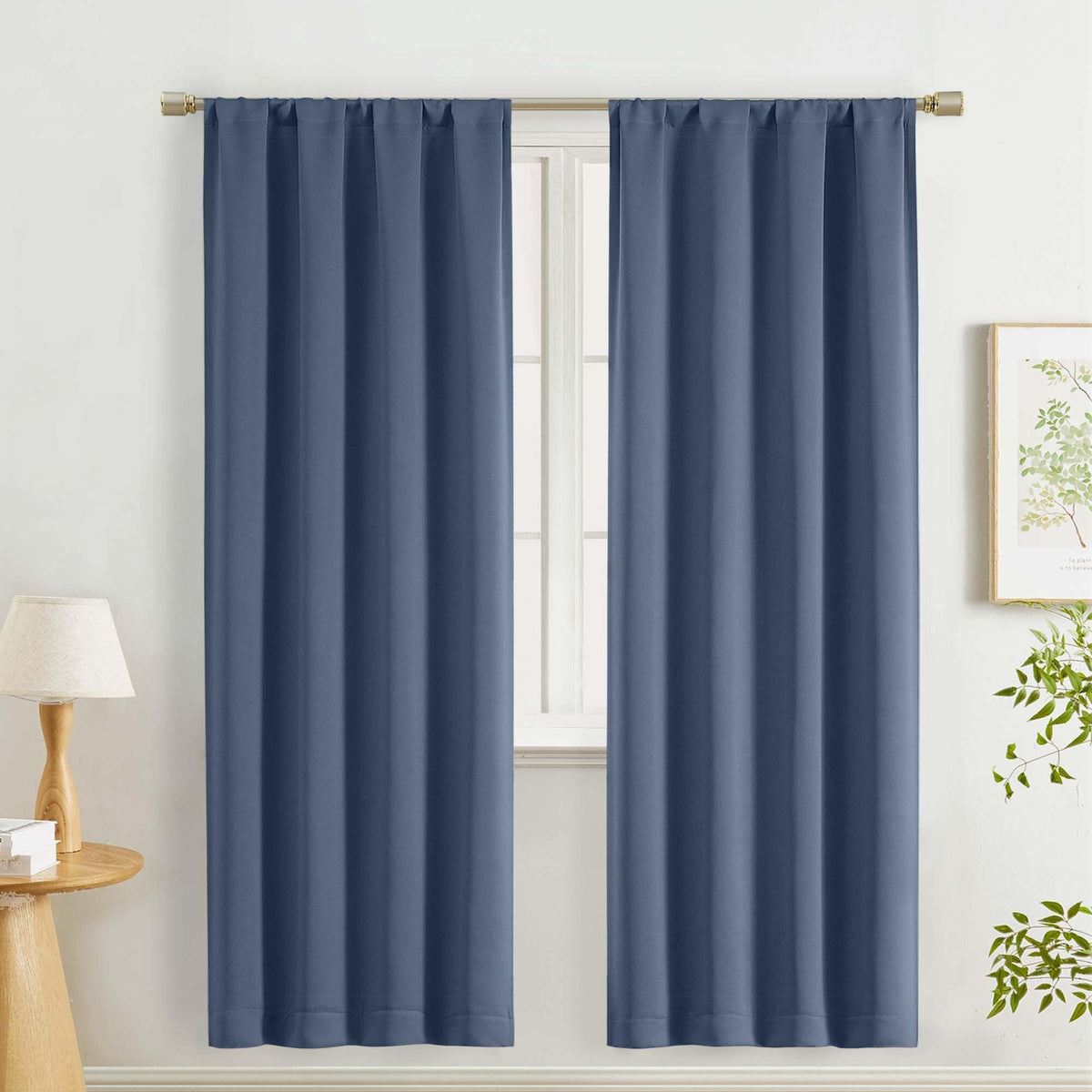 Lecloud Sage Green Room Darkening Curtains 54 Inch Length 2 Panels, Window Curtains for Bedroom, Energy Thermal Insulating Rod Pocket Curtain Drapes for Small Window, 40" W x 54" L