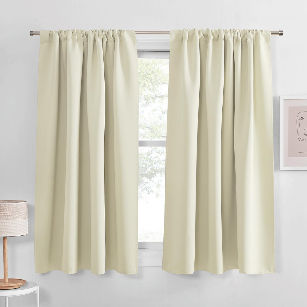 PONY DANCE Black Out Curtains 72 inch Long, Black, 2 Panels