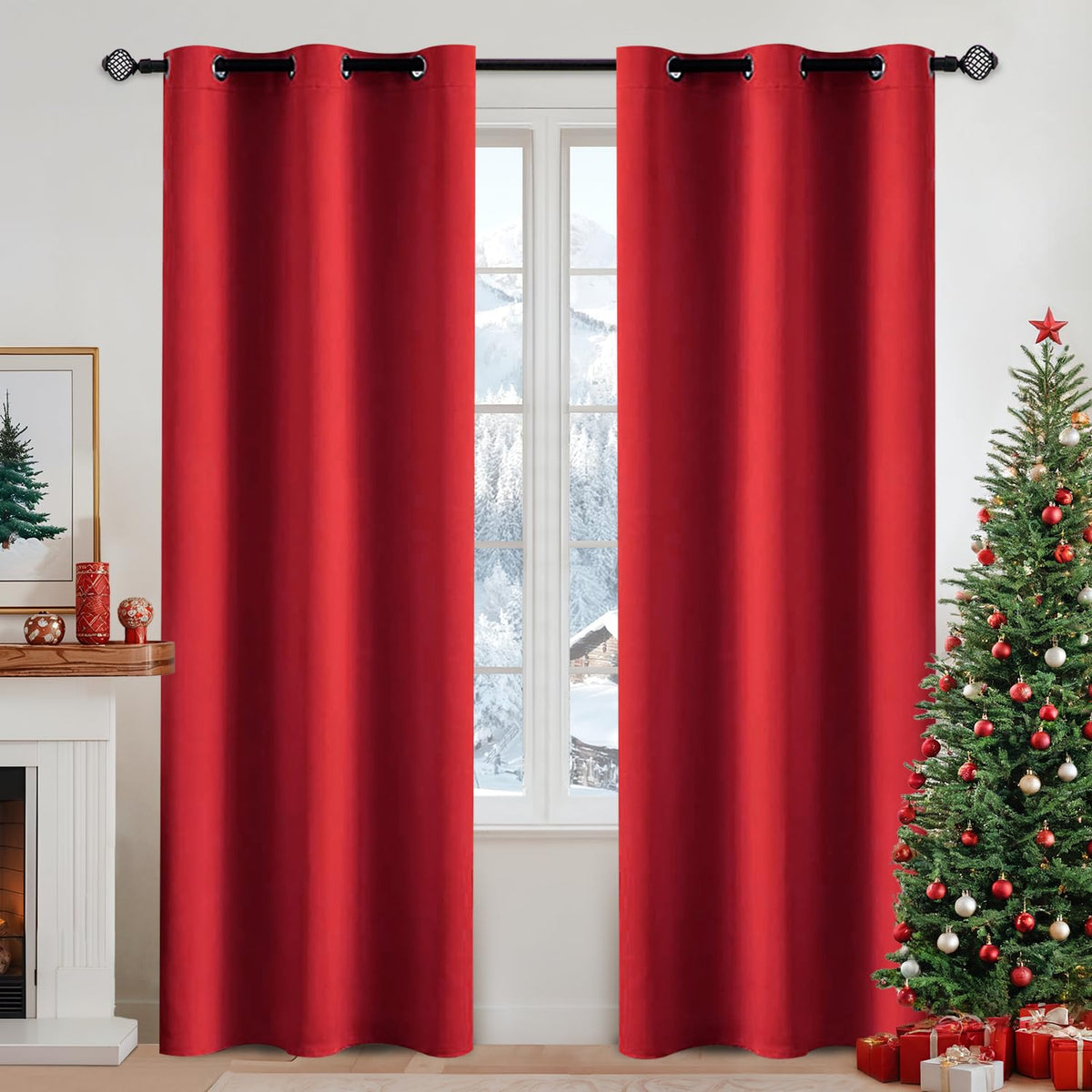 MIULEE Light Pink Blackout Bedroom Curtains Drapes 84 Inch Long 52"x84"