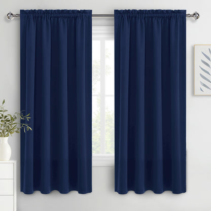 DWCN Blackout Curtains for Bedroom Living Room 42 x 63 Inch Long Black