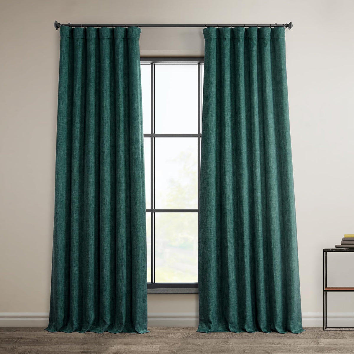 Faux Linen Curtains for Living Room (1 Panel) - 50W X 108L, Birch Taupe