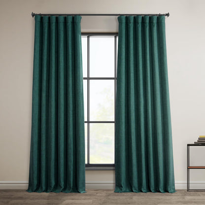 Faux Linen Curtains for Living Room (1 Panel) - 50W X 108L, Birch Taupe