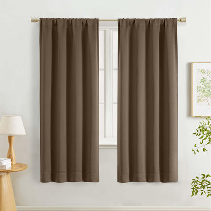 Lecloud Sage Green Room Darkening Curtains 54 Inch Length 2 Panels, Window Curtains for Bedroom, Energy Thermal Insulating Rod Pocket Curtain Drapes for Small Window, 40" W x 54" L