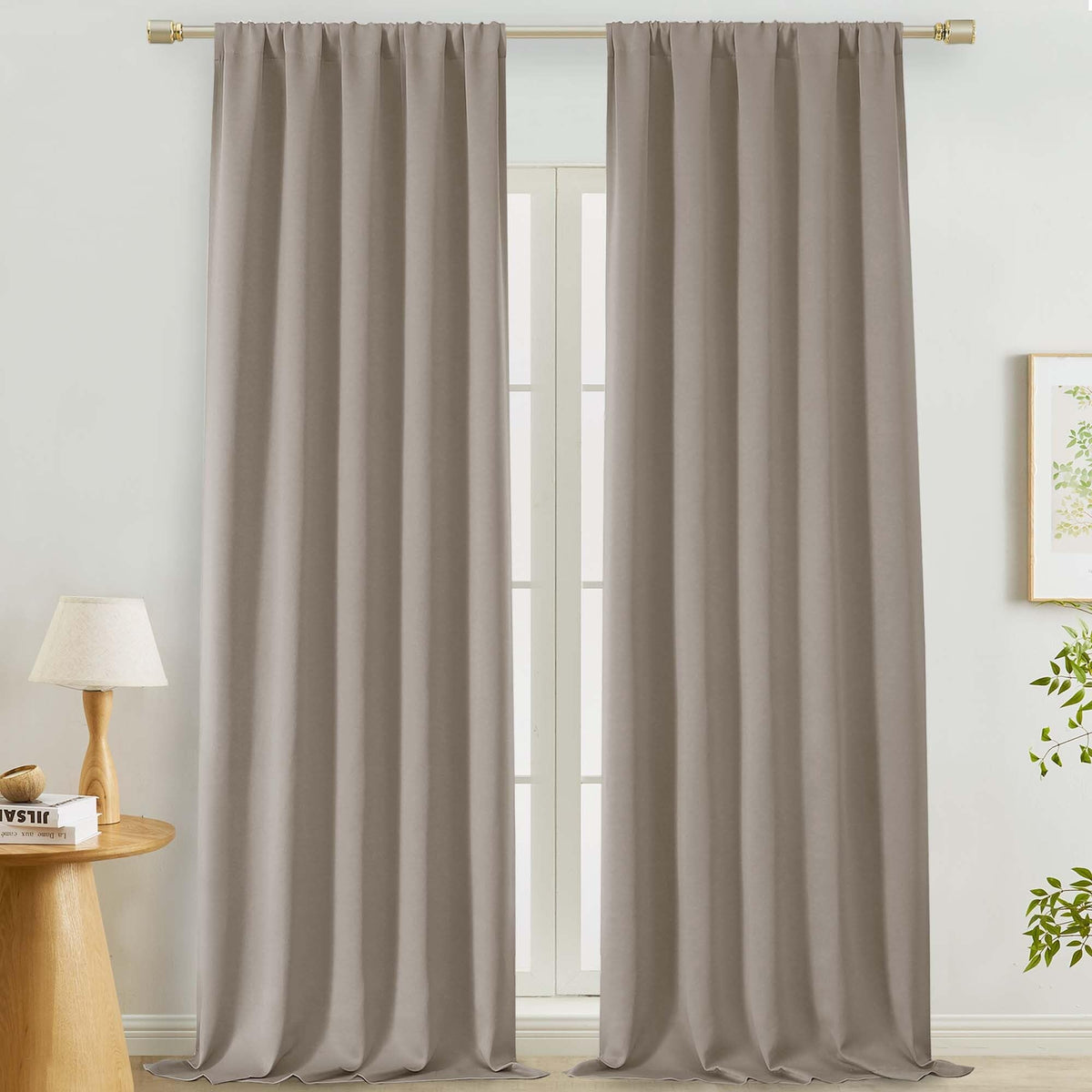 Lecloud Sage Green Room Darkening Curtains 54 Inch Length 2 Panels, Window Curtains for Bedroom, Energy Thermal Insulating Rod Pocket Curtain Drapes for Small Window, 40" W x 54" L